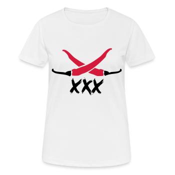 Chilli XXX - Frauen T-Shirt atmungsaktiv - Weiß - Vorne - AI Model Female 172 dark (172cm)