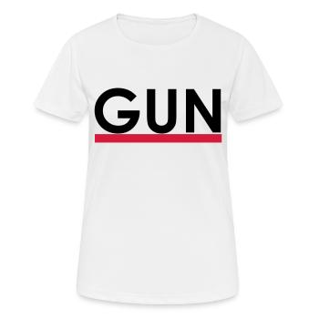 gun - Frauen T-Shirt atmungsaktiv - Weiß - Vorne - AI Model Female 172 dark (172cm)