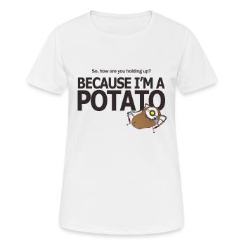 Hello Potato - Frauen T-Shirt atmungsaktiv - Weiß - Vorne - AI Model Female 172 dark (172cm)