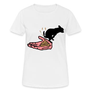 does well dog shit hand expression - Women's Breathable T-Shirt - white - Front - AI Model Female 172 dark (172cm)