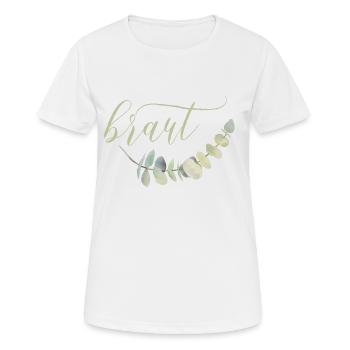 Brautshirts 2019 Eukalyptus - Frauen T-Shirt atmungsaktiv - Weiß - Vorne - AI Model Female 172 dark (172cm)