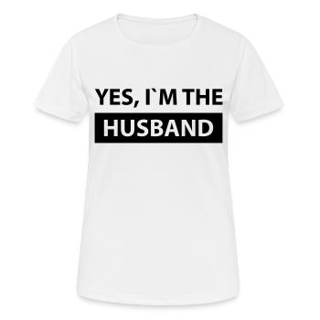 yes i´m the husband - T-shirt respirant Femme - blanc - Devant - AI Model Female 172 dark (172cm)