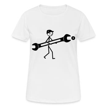 Schlosser - Frauen T-Shirt atmungsaktiv - Weiß - Vorne - AI Model Female 172 dark (172cm)