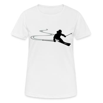 Skifahrer Spur - Frauen T-Shirt atmungsaktiv - Weiß - Vorne - AI Model Female 172 dark (172cm)