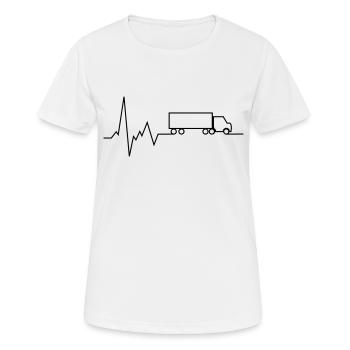 herzschlag lkw trucker - Frauen T-Shirt atmungsaktiv - Weiß - Vorne - AI Model Female 172 dark (172cm)