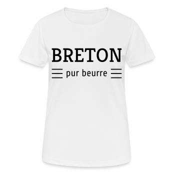 Bretagne / Breton / Bretonne / BZH / Breizh - Frauen T-Shirt atmungsaktiv - Weiß - Vorne - AI Model Female 172 dark (172cm)