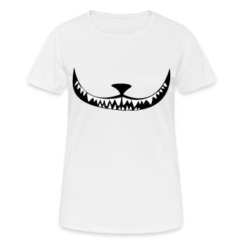 Katze Grinse Katze - Frauen T-Shirt atmungsaktiv - Weiß - Vorne - AI Model Female 172 dark (172cm)