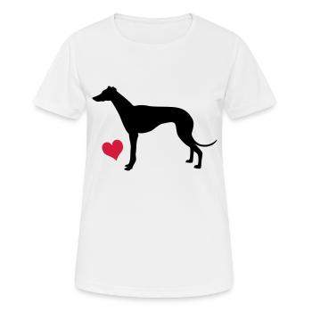 Windhund - Frauen T-Shirt atmungsaktiv - Weiß - Vorne - AI Model Female 172 dark (172cm)