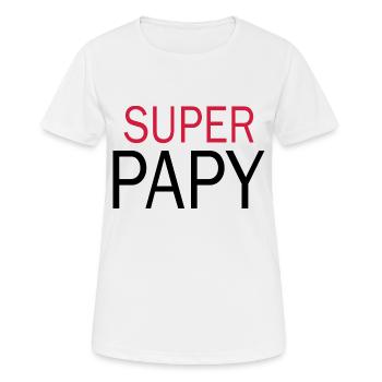Super Papy - Opa T-Shirt - Frauen T-Shirt atmungsaktiv - Weiß - Vorne - AI Model Female 172 dark (172cm)
