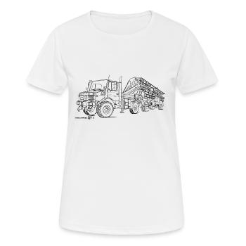 Unimog with a folding crane - Women's Breathable T-Shirt - white - Front - AI Model Female 172 dark (172cm)