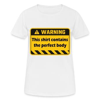 Warning - Women's Breathable T-Shirt - white - Front - AI Model Female 172 dark (172cm)