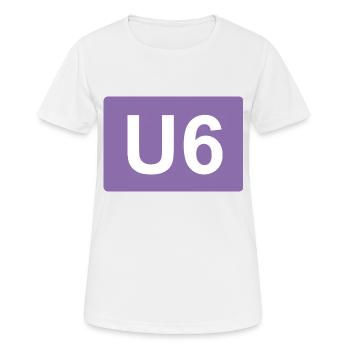 Berlin U-Bahn U6 - Frauen T-Shirt atmungsaktiv - Weiß - Vorne - AI Model Female 172 dark (172cm)