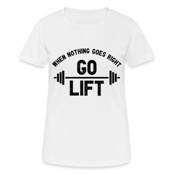 When Nothing Goes Right Go Lift I Fitness - T-shirt respirant Femme - blanc - Devant - AI Model Female 172 dark (172cm)