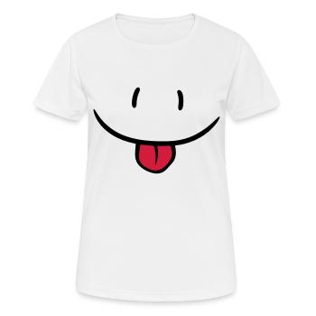 Freches Comic Gesicht - Frauen T-Shirt atmungsaktiv - Weiß - Vorne - AI Model Female 172 dark (172cm)