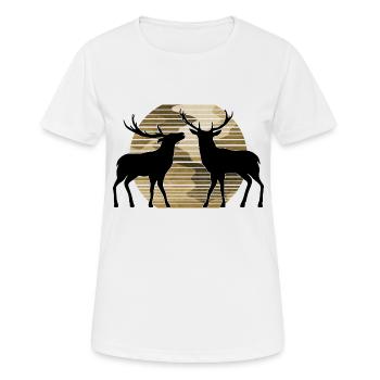 Hirsch - Frauen T-Shirt atmungsaktiv - Weiß - Vorne - AI Model Female 172 dark (172cm)