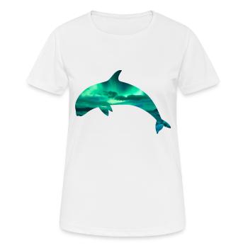 Orque/épaulard avec effet aurores boréales - T-shirt respirant Femme - blanc - Devant - AI Model Female 172 dark (172cm)
