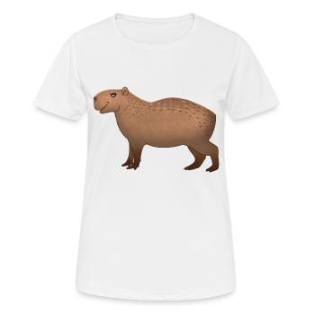 Capybara dessiné à la main debout - T-shirt respirant Femme - blanc - Devant - AI Model Female 172 dark (172cm)