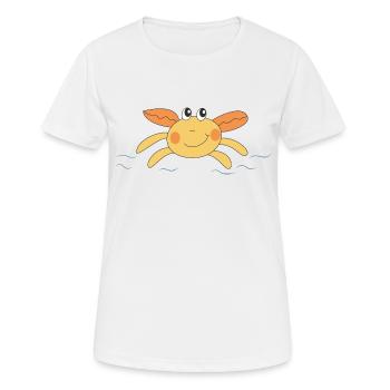 Krebs - Frauen T-Shirt atmungsaktiv - Weiß - Vorne - AI Model Female 172 dark (172cm)
