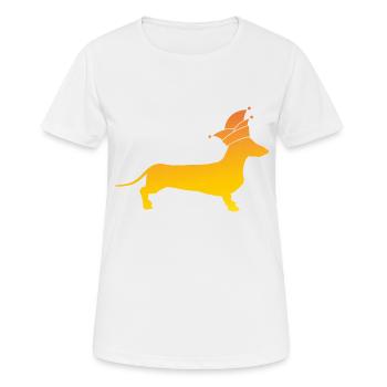 Dackel Alaaf - Frauen T-Shirt atmungsaktiv - Weiß - Vorne - AI Model Female 172 dark (172cm)