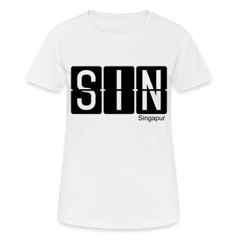 Singapur - Frauen T-Shirt atmungsaktiv - Weiß - Vorne - AI Model Female 172 dark (172cm)