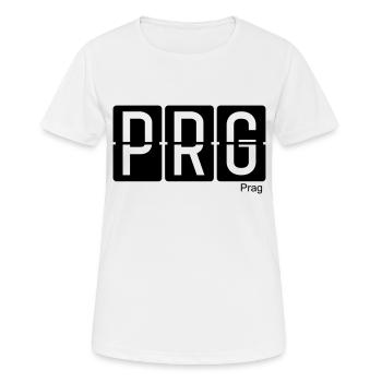 Prag - Frauen T-Shirt atmungsaktiv - Weiß - Vorne - AI Model Female 172 dark (172cm)