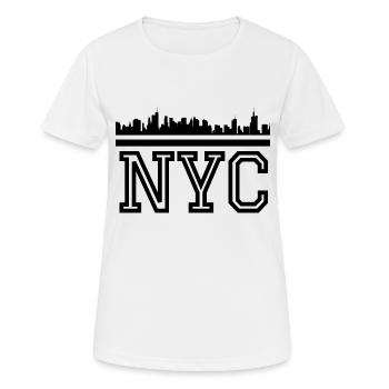 NYC Lettering - Women's Breathable T-Shirt - white - Front - AI Model Female 172 dark (172cm)