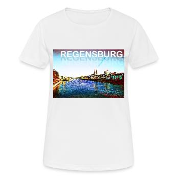 Regensburg - Frauen T-Shirt atmungsaktiv - Weiß - Vorne - AI Model Female 172 dark (172cm)