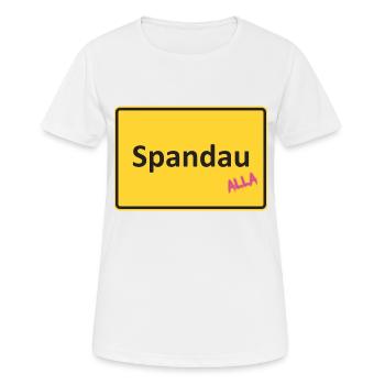Spandau Ortseingang Alla - Frauen T-Shirt atmungsaktiv - Weiß - Vorne - AI Model Female 172 dark (172cm)
