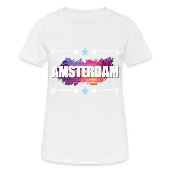 Amsterdam - T-shirt respirant Femme - blanc - Devant - AI Model Female 172 dark (172cm)