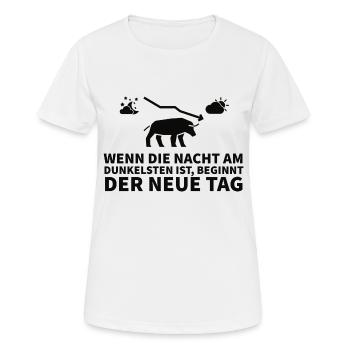 Wenn die Nacht am dunkelsten ist, beginnt neue Tag - Frauen T-Shirt atmungsaktiv - Weiß - Vorne - AI Model Female 172 dark (172cm)
