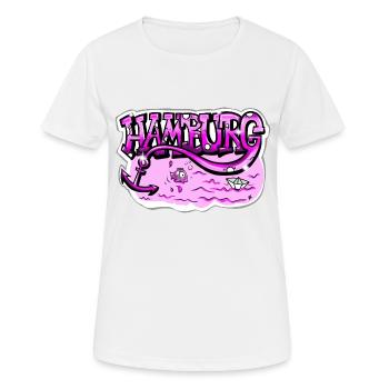 Hamburg Schriftzug pink - Frauen T-Shirt atmungsaktiv - Weiß - Vorne - AI Model Female 172 dark (172cm)