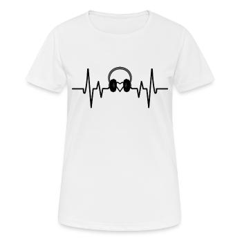 Heartbeat Music - Frauen T-Shirt atmungsaktiv - Weiß - Vorne - AI Model Female 172 dark (172cm)