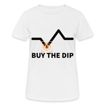 Buy the Dip Trader Exchange Buy Stocks Crypto Money - Women's Breathable T-Shirt - white - Front - AI Model Female 172 dark (172cm)