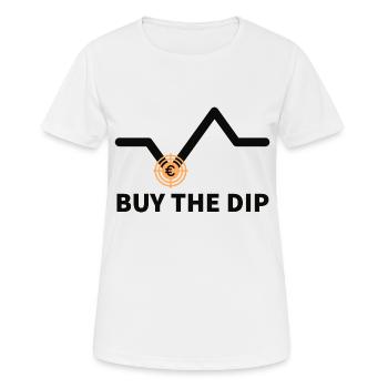 Buy the dip Trader Aktienhandel Geld Krypto Ziel € - Frauen T-Shirt atmungsaktiv - Weiß - Vorne - AI Model Female 172 dark (172cm)