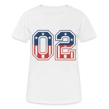 Anzahl 02 USA - Frauen T-Shirt atmungsaktiv - Weiß - Vorne - AI Model Female 172 dark (172cm)