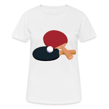 Table tennis bats Handle types Table Table tennis - Women's Breathable T-Shirt - white - Front - AI Model Female 172 dark (172cm)