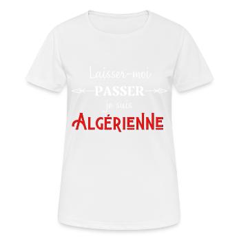 laisser moi passer je suis algérienne humour - T-shirt respirant Femme - blanc - Devant - AI Model Female 172 dark (172cm)