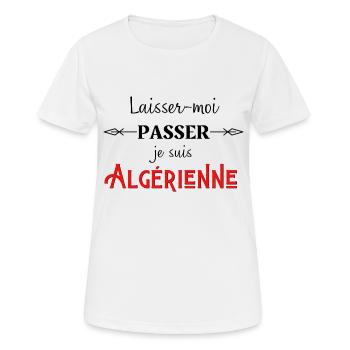 laisser moi passer je suis algérienne humour - T-shirt respirant Femme - blanc - Devant - AI Model Female 172 dark (172cm)