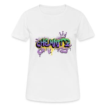 Chemnitz Deutschland Stadt Graffiti Spray Sprayer - Frauen T-Shirt atmungsaktiv - Weiß - Vorne - AI Model Female 172 dark (172cm)
