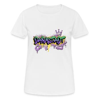 Darmstadt Deutschland Stadt Graffiti Spray Sprayer - Frauen T-Shirt atmungsaktiv - Weiß - Vorne - AI Model Female 172 dark (172cm)