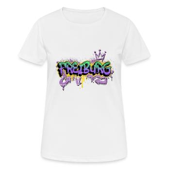 Freiburg Deutschland Stadt Graffiti Spray Sprayer - Frauen T-Shirt atmungsaktiv - Weiß - Vorne - AI Model Female 172 dark (172cm)