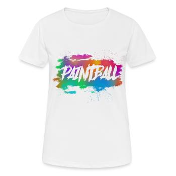 Paintball - Frauen T-Shirt atmungsaktiv - Weiß - Vorne - AI Model Female 172 dark (172cm)
