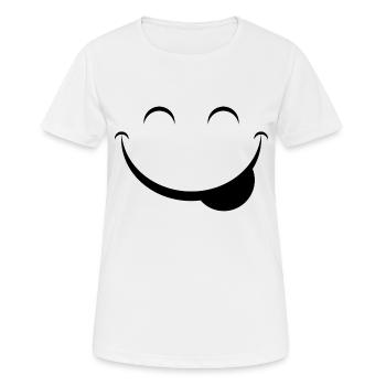 Glücklich - Frauen T-Shirt atmungsaktiv - Weiß - Vorne - AI Model Female 172 dark (172cm)