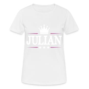 Julian - Frauen T-Shirt atmungsaktiv - Weiß - Vorne - AI Model Female 172 dark (172cm)