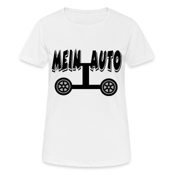 Auto - Frauen T-Shirt atmungsaktiv - Weiß - Vorne - AI Model Female 172 dark (172cm)
