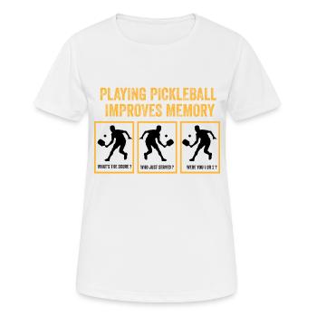 playing pickleball improves memory - Women's Breathable T-Shirt - white - Front - AI Model Female 172 dark (172cm)