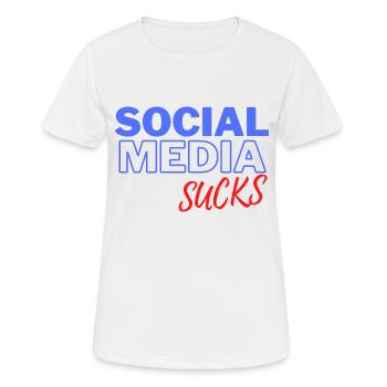 Social Media Sucks - Women's Breathable T-Shirt - white - Front - AI Model Female 172 dark (172cm)