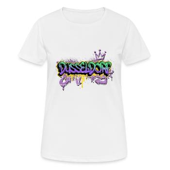 Düsseldorf Deutschland Graffiti Spray Sprayer - Frauen T-Shirt atmungsaktiv - Weiß - Vorne - AI Model Female 172 dark (172cm)