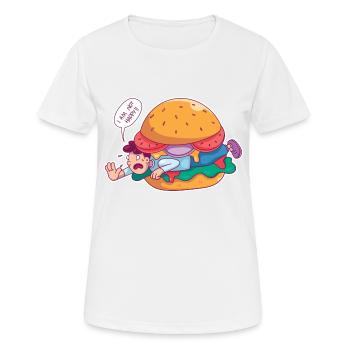 Burger essen Zutat Männer Burger essen Zutat Männe - Frauen T-Shirt atmungsaktiv - Weiß - Vorne - AI Model Female 172 dark (172cm)
