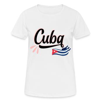 Cuba Cuban flag Wavy Stylized writing - Women's Breathable T-Shirt - white - Front - AI Model Female 172 dark (172cm)